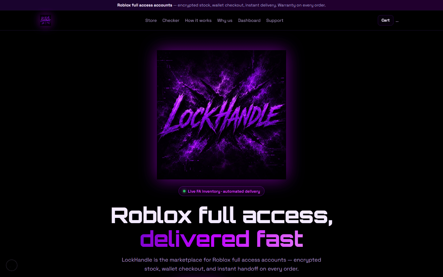 LockHandle marketplace homepage