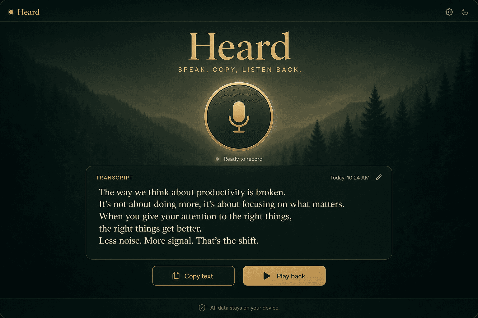 Heard speech-to-text local web app
